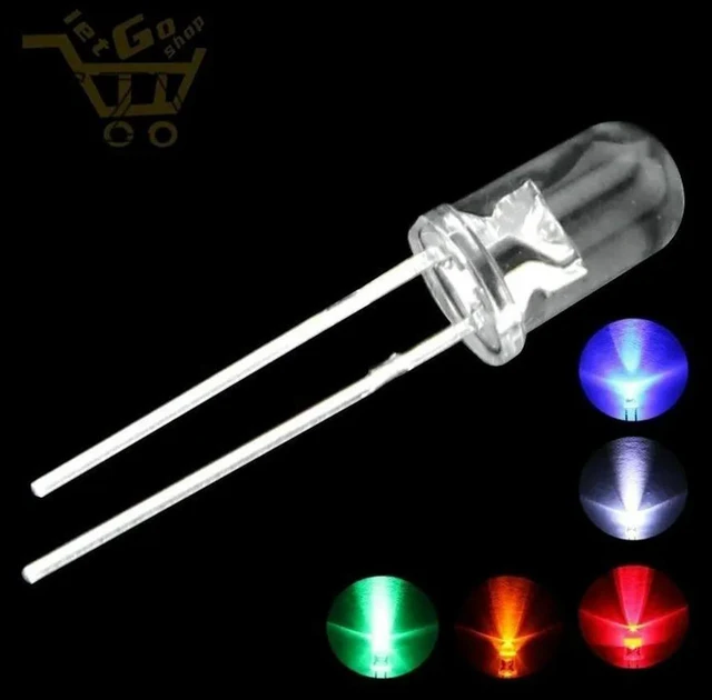 Alt view image 2 of 3 - 5 colors x100pcs =500pcs 5mm Round Super Bright Led Red/Green/Blue/Yellow/White/ Water Clear LED Light Diode kit