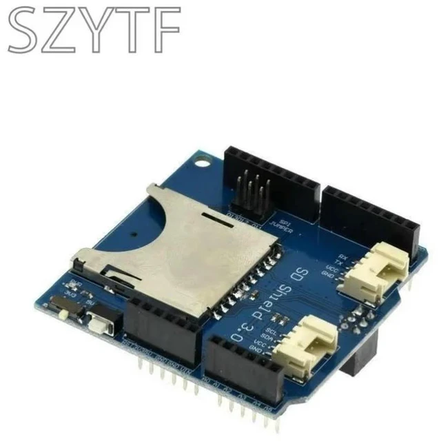 Alt view image 3 of 3 - Micro SD Card Shield for Stackable TF Expansion Board, SPI Interface, 3.3V/5V Level Conversion, with PWR LED