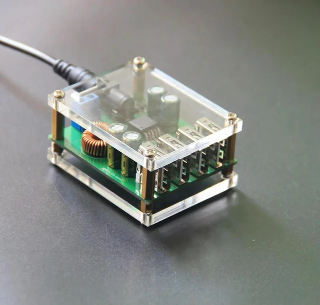 Alt view image 2 of 2 - DC-DC 7-60V to 5V 5A 4 Four USB Output Buck Converter Step Down Power Supply Board Module With Case