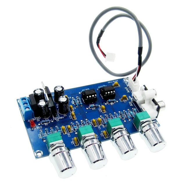 Alt view image 2 of 3 - XH-M164 NE5532 Tone Amplifier Board Preamplifier AC 12V-15V Power Supply Dual Channel Audio Amplifier Board 4 Way Adjustment