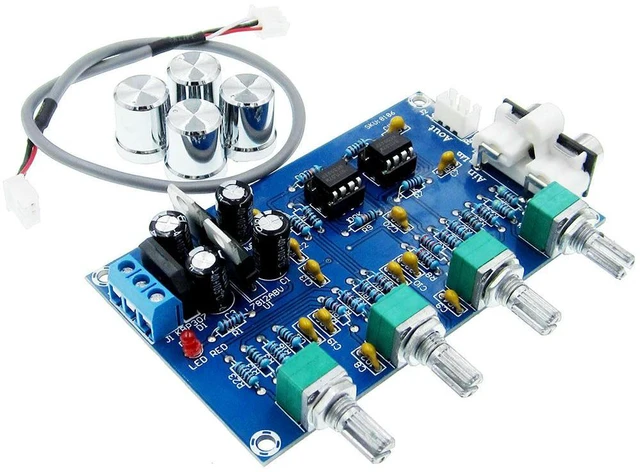 Main image of XH-M164 NE5532 Tone Amplifier Board Preamplifier AC 12V-15V Power Supply Dual Channel Audio Amplifier Board 4 Way Adjustment