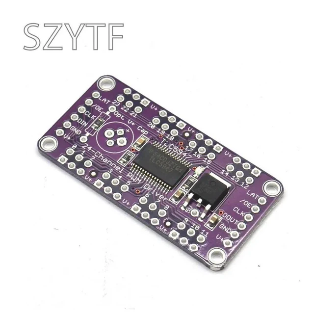 Alt view image 2 of 3 - TLC5947 24-Channel 12-Bit PWM LED Driver Module I2C Control 4096 Gray Levels for RGB LED Strip Lighting Projects