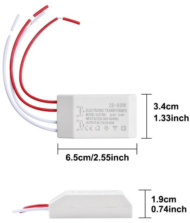 Main image of 20-60W 220V to AC12V LED Lamp Light Electronic Transformer Adapter High-Lighting Fixtures Transformer for Home