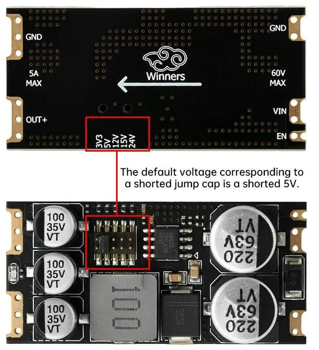 Alt view image 3 of 3 - DC-DC DC Step-Down Power Module 5-55V Input 3.3V/5V/12V/15V/24V 5A Output Support SMD Plug-in Leads Buck Converter