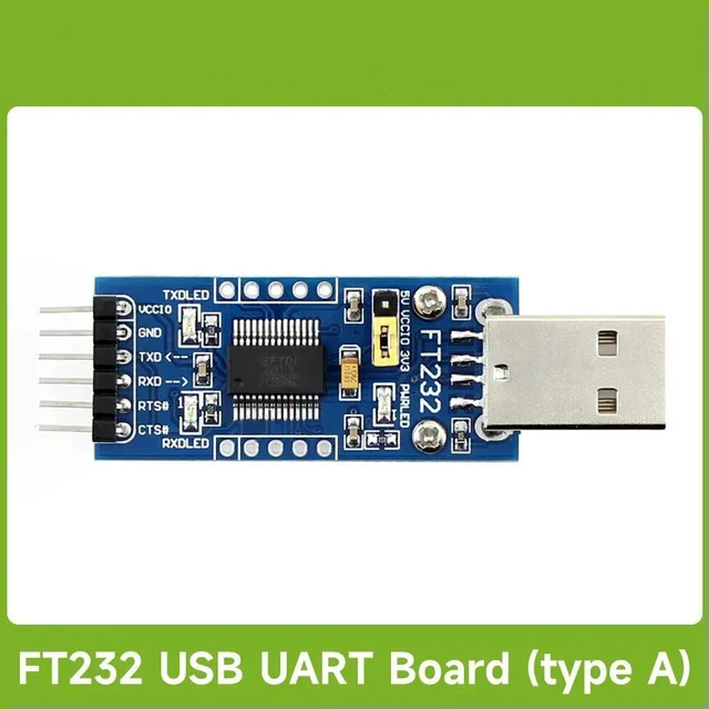 Main image of Waveshare FT232 USB UART Board (Type A), USB To TTL/UART, FT232R FT232RL to RS232 TTL Serial Module Kit