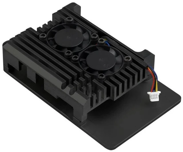 Alt view image 3 of 3 - Waveshare Aluminium Alloy Case for Raspberry Pi 5, Raspberry Pi 5 Dual Cooling Fans Better Heat Dissipation