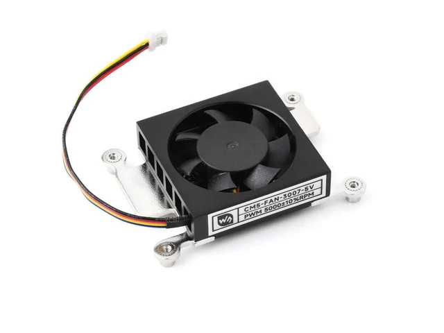Alt view image 2 of 3 - Waveshare Dedicated 3007 Cooling Fan For Raspberry Pi Compute Module 5, Low Noise, With Thermal Tapes, 5V Power Supply