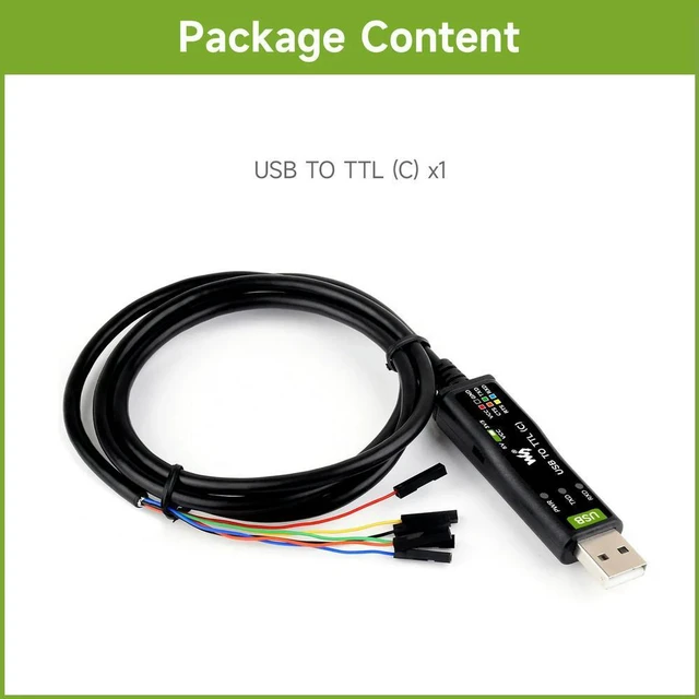 Main image of Waveshare Industrial USB TO TTL (C) 6pin Serial Cable, FT232RNL Chip, Multi Protection Circuits, Multi Systems Support