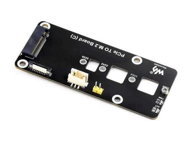 Alt view image 2 of 3 - Waveshare PCIe To M.2 Adapter Board (C) for Raspberry Pi 5, for 2280 / 2260 / 2242 / 2230 size NVMe Protocol M.2 SSD