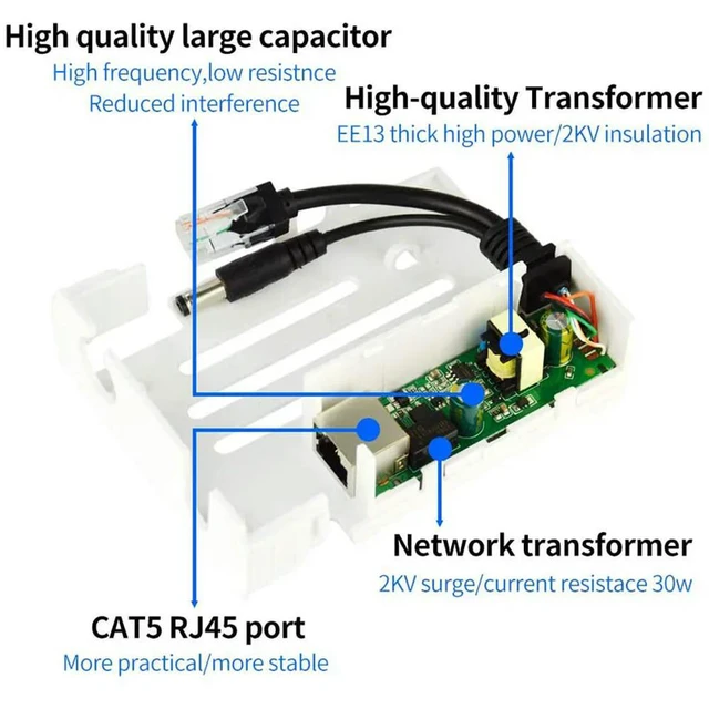 Alt view image 2 of 3 - Outdoor 48V PoE Separator IEEE802.3af/at Power over Ethernet 48V to 12V Isolated PoE Separator with Waterproof Box