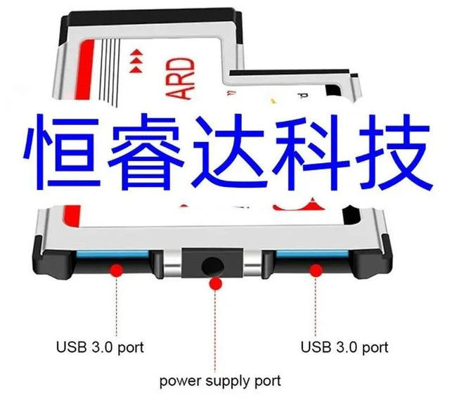 Main image of USB 3.0 USB3.0 PCI Express Card Adapter With 2 Ports 5Gbps USB3.0 HUB 54mm Slot ExpressCard Converter For PC Laptop