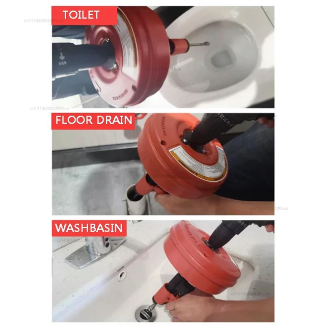 Alt view image 3 of 3 - Hand-Cranked Electric Pipe Dredge Machine Sewer Floor Drain Toilet Kitchen Toilet Toilet Tool Artifact