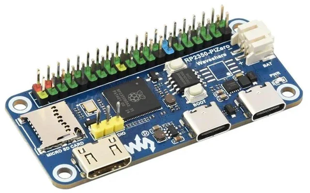 Main image of Waveshare RP2350-PiZero Raspberry Pi Pico 2 RP2350B Development Board 40PIN GPIO Built-in 520KB of SRAM PSRAM DVI For HDMI