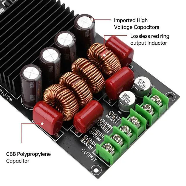 Alt view image 3 of 3 - TPA3255 600W Digital Sound Amplifier Board Fever HIFI 2X300W Audio Amplifier Module Dual Channel Stereo Class D Amp High Power