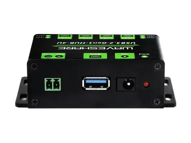 Alt view image 3 of 3 - Waveshare 4-Ch USB 3.2 Gen1 HUB, l Case With Wall-Mount Support, Driver-Free, Plug-And-Play, for macOS Linux Android
