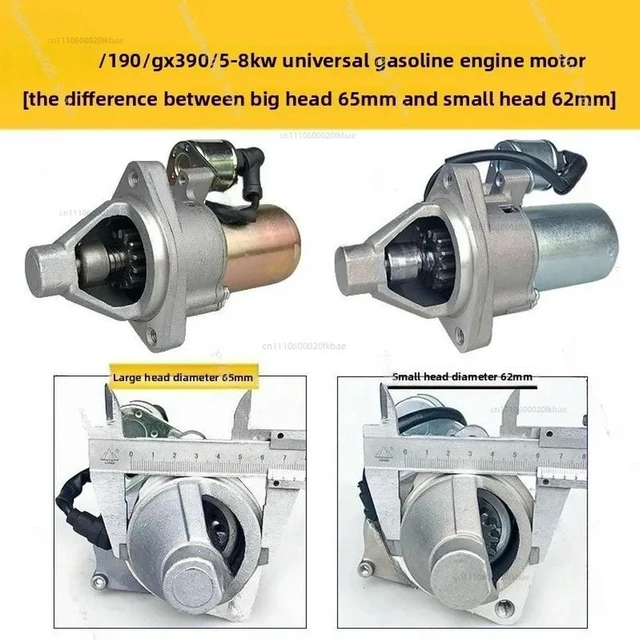 Alt view image 2 of 3 - Electric Starter Motor for Small Engine Generator 168F 170F 177F 188F 190F GX160 GX390 2kW 5kW 8kW