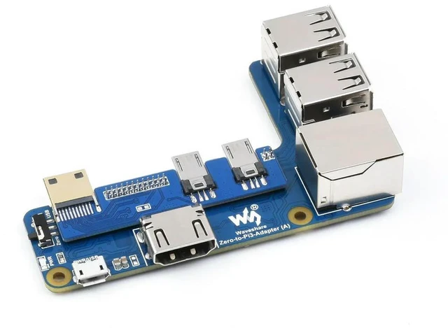 Alt view image 2 of 3 - Waveshare Raspberry Pi Zero To 3B Adapter, Alternative Solution For Raspberry Pi 3 Model B/B+ 10 / 100 M Adaptive