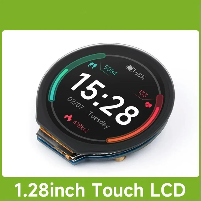 Main image of Waveshare 1.28inch Round LCD Display Module With Touch Panel, 240×240 Resolution, IPS, SPI And I2C for Raspberry Pi Pico,