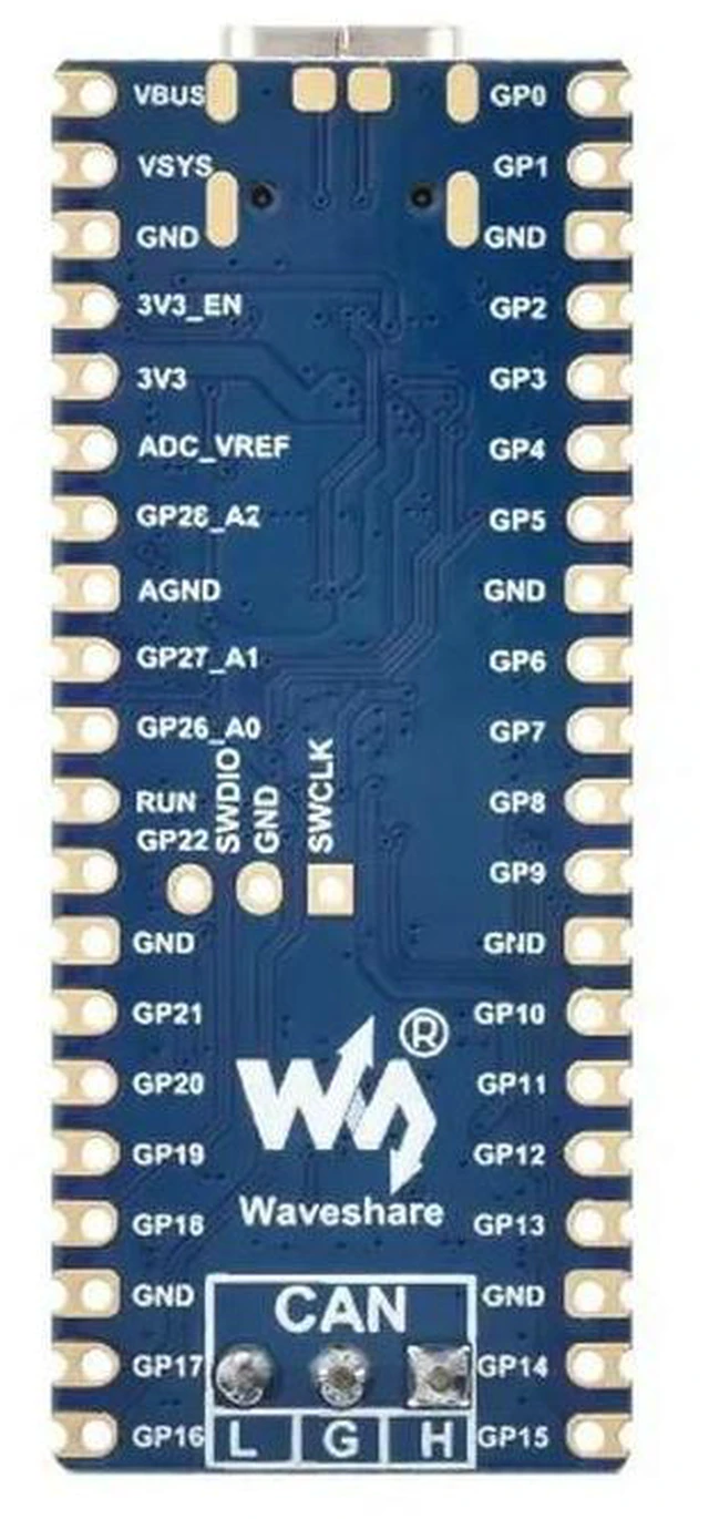 Alt view image 2 of 3 - Waveshare RP2350 CAN Development Board A Pico-like MCU Board Based on Raspberry Pi RP2350A Dual-Dore Dual-Architecture