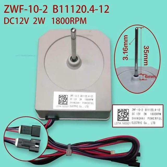 Alt view image 2 of 2 - Refrigerator fan motor B11120.4-12 ZWF-10-2 air-cooled DC fan