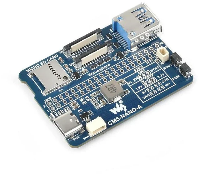 Alt view image 3 of 3 - Waveshare Nano Base Board (A) for Raspberry Pi Compute Module 5, Same Size As The CM5, For Evaluating The Raspberry Pi CM5