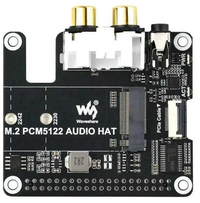 Main image of PCIe To M.2 HAT With I2S Audio Extension For Raspberry Pi Supports NVMe Protocol Solid State Drive Expansion Board Driver-Free