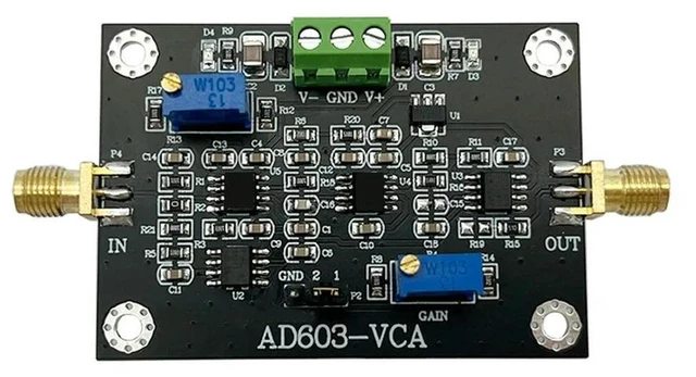 Alt view image 2 of 3 - AD603 voltage controlled gain amplifier module VCA high bandwidth -20~60dB gain manual or external DA program control