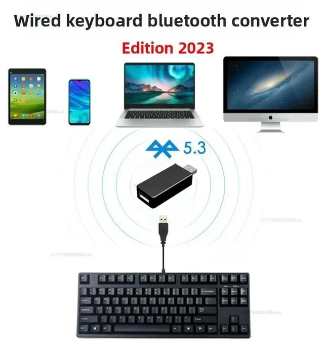 Alt view image 2 of 3 - "USB-to-Bluetooth Keyboard Converter - Wired Mechanical Keyboard Adapter for Phones/Tablets (DIY Kit)"