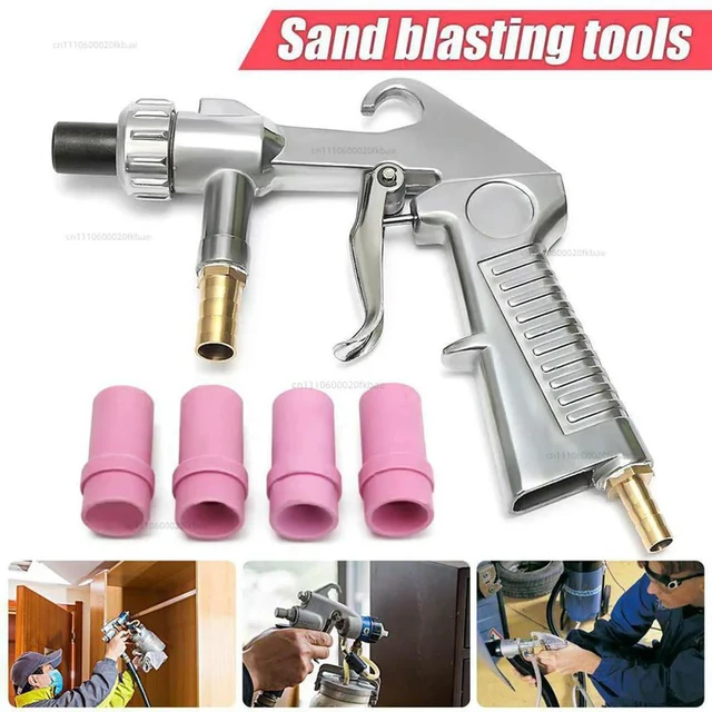 Alt view image 3 of 3 - Sandblaster Air Siphon Feed Blast Nozzle Ceramic Tips Abrasive Sand Blasting with 4pcs Ceramic Nozzles Abrasive