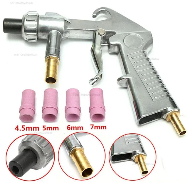 Main image of Sandblaster Air Siphon Feed Blast Nozzle Ceramic Tips Abrasive Sand Blasting with 4pcs Ceramic Nozzles Abrasive