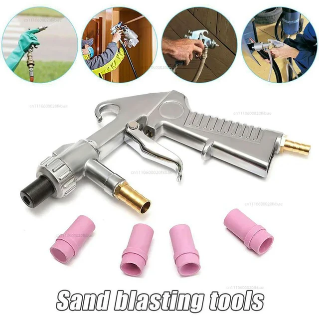 Alt view image 2 of 3 - Sandblaster Air Siphon Feed Blast Nozzle Ceramic Tips Abrasive Sand Blasting with 4pcs Ceramic Nozzles Abrasive
