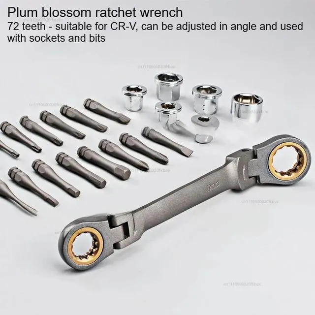 Alt view image 3 of 3 - 1Set Multifunctional Ratchet Spanner Set Flexible Head Ratchet Double Box Wrench Socket Screwdriver Bits Auto Repairing Tool