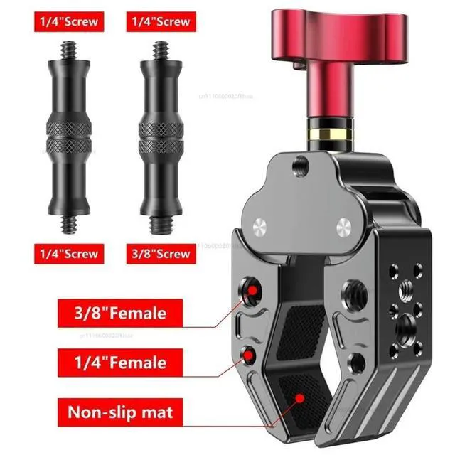 Alt view image 3 of 3 - Aluminum alloy camera fill light universal extension bracket multi-functional l crab claw load 5LB clamping range 25-60MM