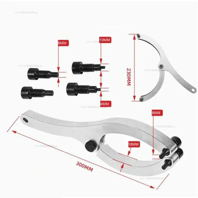 Alt view image 3 of 3 - 230mm maximum excavator arm nut (including M4/M6/M8 pins) - Heavy Duty Hydraulic Cylinder Piston Wrench Kit