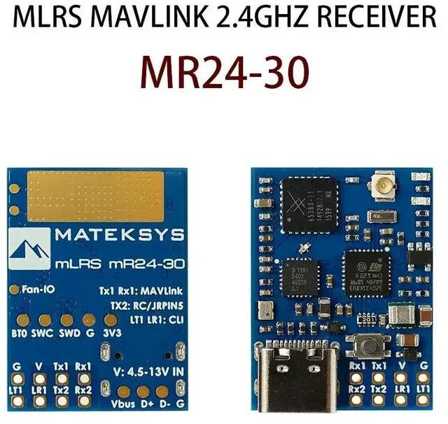 Main image of MATEKY MR24-30 2.4GHz LoRa 30 dBm RF power RX MLRS MAVLINK 2.4G RECEIVER For Long Range Rc model