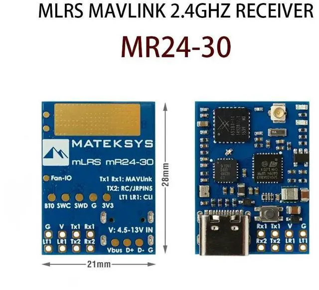 Alt view image 3 of 3 - MATEKY MR24-30 2.4GHz LoRa 30 dBm RF power RX MLRS MAVLINK 2.4G RECEIVER For Long Range Rc model