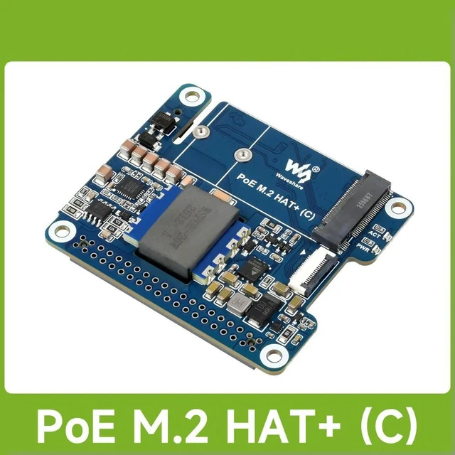 Alt view image 2 of 3 - Waveshare PCIe To M.2 Adapter With PoE Function (C) For Raspberry Pi 5, Adapter For NVMe Protocol M.2 Solid State Drive