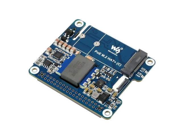 Alt view image 3 of 3 - Waveshare PCIe To M.2 Adapter With PoE Function (C) For Raspberry Pi 5, Adapter For NVMe Protocol M.2 Solid State Drive