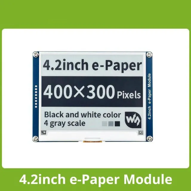 Main image of Waveshare 4.2inch E-Ink display black/white e-Paper with SPI interface compatible for Raspberry Pi//Nucleo/STM32 3.3V/5V