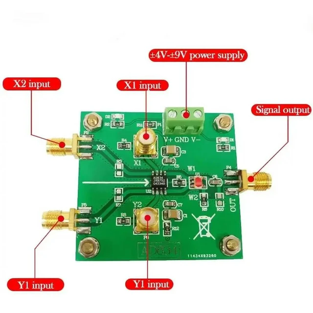 Alt view image 3 of 3 - AD834 Four Quadrant Multiplier Module Signal Conditioning Power Control Double Frequency Multiplier 500MHz