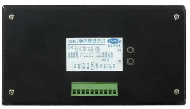 Alt view image 3 of 3 - LED-485-184 Red Industrial Grade RS485 Digital Tube Display Screen 1.8 Inch MODBUS 4-Bit