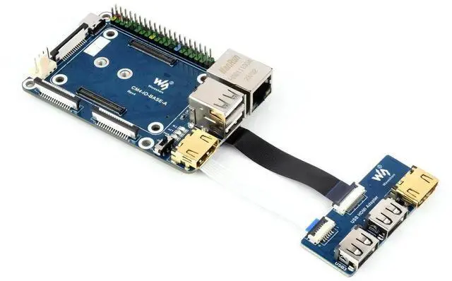 Alt view image 2 of 3 - Waveshare Mini Base Board(A)for Raspberry Pi Compute Module 4, Carrier Board for Raspberry Pi official IO board