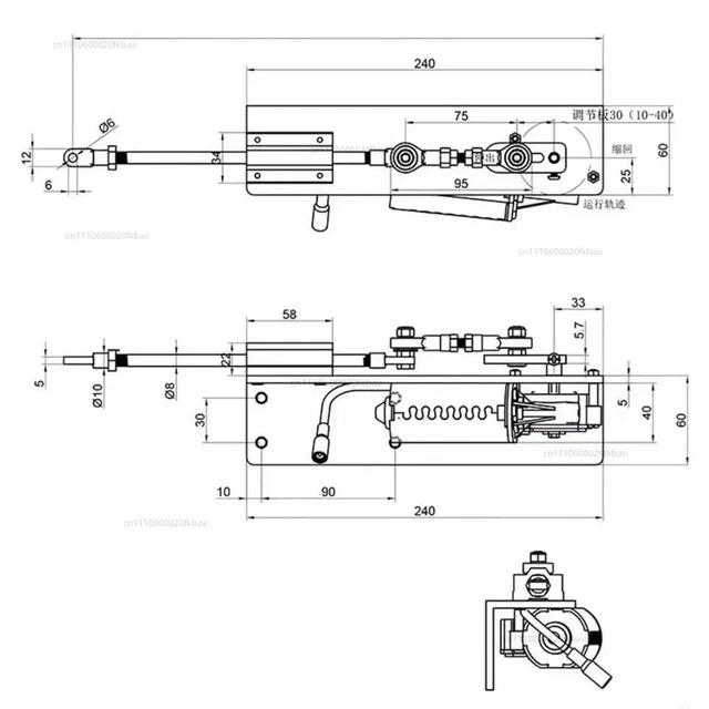 Alt view image 2 of 3 - Adjustable Stroke Push/Pull Motor for Lift and Movement - Mini Silent Linear Actuator