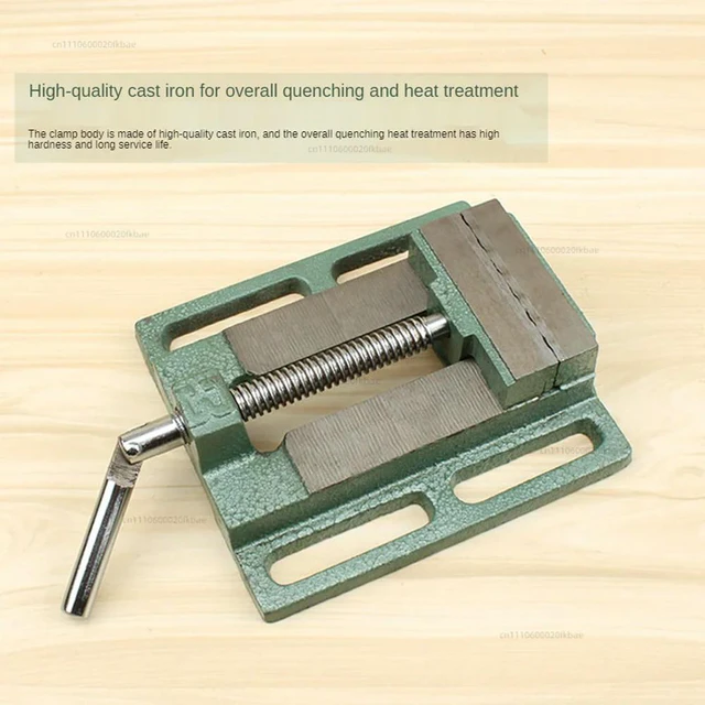 Alt view image 3 of 3 - American Cast Iron Screw Flat Nose Pliers 3 Inch Fixed Vise Vise Precision Drilling Jig Max 80MM