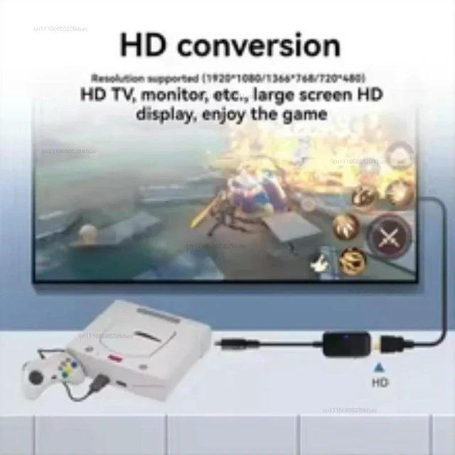 Alt view image 3 of 3 - HDMI Converter Cable for Sega Saturn Game Console HD 720P 1080P Output TV Monitor Adapter Cable
