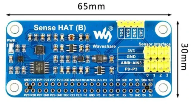 Alt view image 3 of 3 - 1pcs Raspberry Pi 4B sensor expansion board with onboard gyroscope/accelerometer/temperature and humidity sensor modules