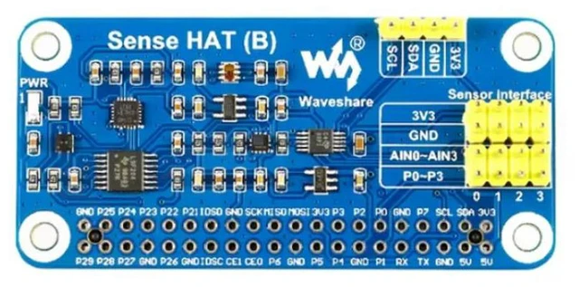 Main image of 1pcs Raspberry Pi 4B sensor expansion board with onboard gyroscope/accelerometer/temperature and humidity sensor modules