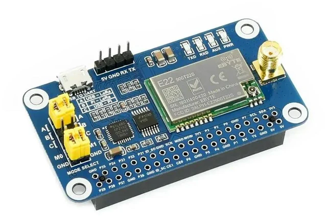 Alt view image 2 of 3 - Waveshare SX1262 LoRa HAT for Raspberry Pi, Spread Spectrum Modulation, 868MHz Frequency Band for Raspberry Pi 5/4B/3B