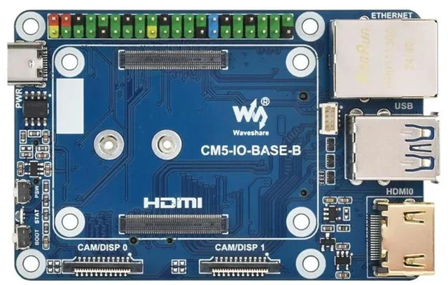 Main image of Waveshare CM5-IO-BASE-B Raspberry Pi Compute Module 5 Micro Snow Basic Expansion Board Mini Expansion Board B-Type