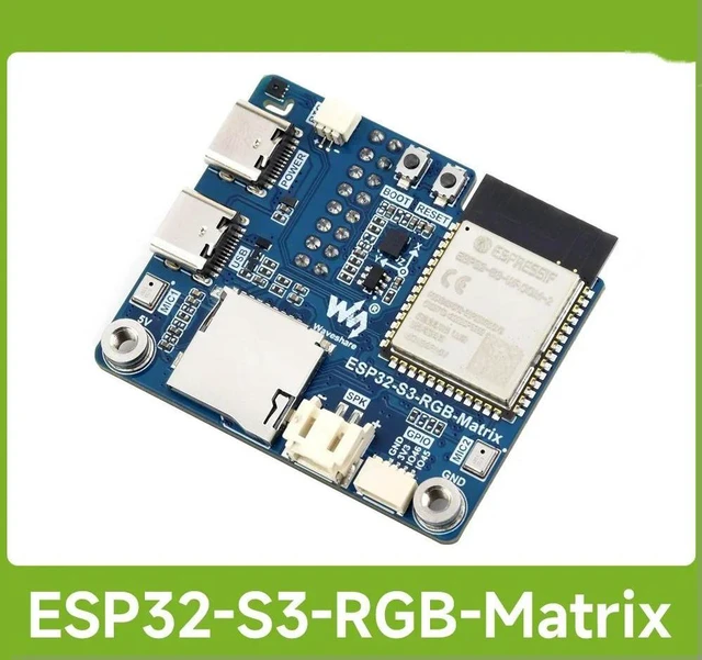 Main image of Waveshare ESP32-S3 RGB Matrix Driver Board, Onboard Dual Microphones Array, Supports 2.4 GHz Wi-Fi And Bluetooth 5 (BLE)